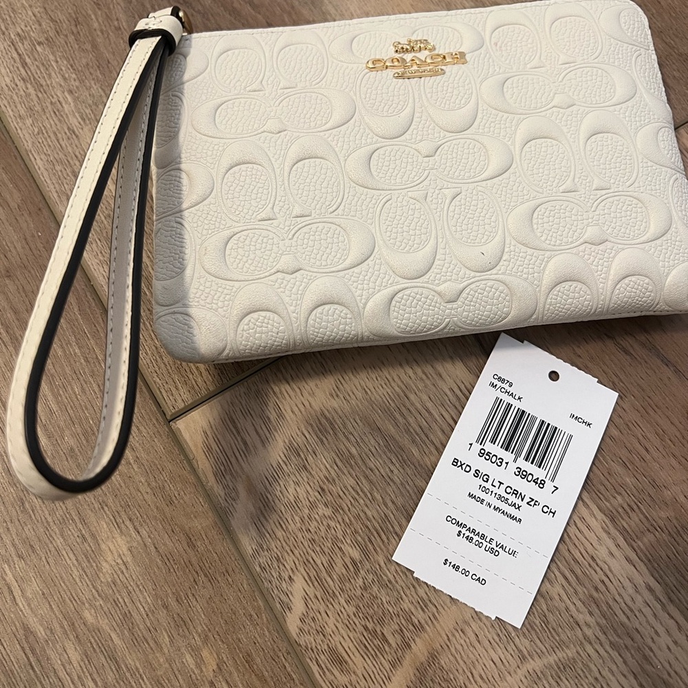 Coach White Wristlet